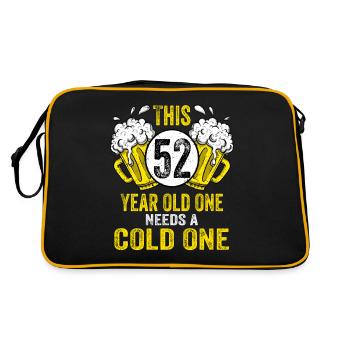 Men Beer Birthday Funny 52 Year Old Beer Lover - Retro Bag - black/gold - Back