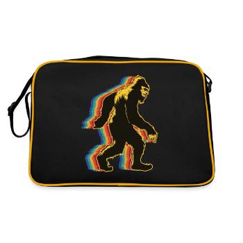 Retro Bigfoot vintage Fun and Nostalgic Sasquatch - Retro Tasche - Schwarz/Gold - Hinten