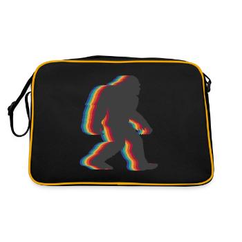 Retro Bigfoot vintage Fun and Nostalgic Sasquatch - Retro Tasche - Schwarz/Gold - Hinten