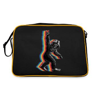 Retro Bigfoot vintage Fun and Nostalgic Sasquatch - Retro Tasche - Schwarz/Gold - Hinten