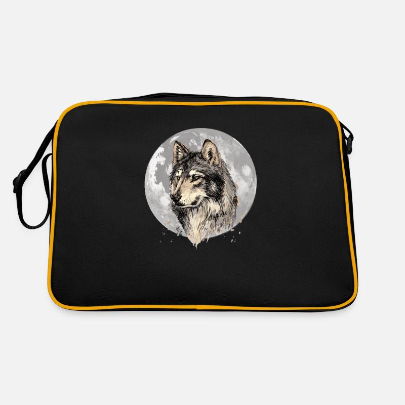 Wolf Squad A wolf goes back and howls the moon Retro Bag