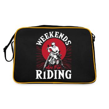 Les week-ends sont pour conduire motard motard - Sac Retro - noir/or - Dos