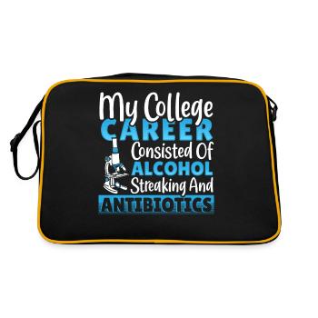 Alcohol, Streaking, Antibiotics College - Retro Bag - black/gold - Back