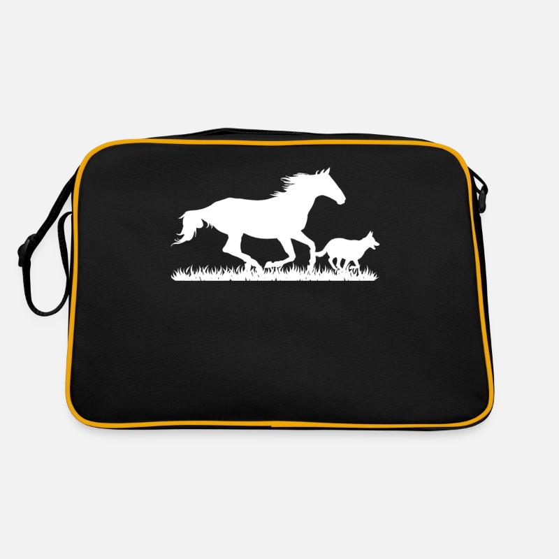 Course de chevaux et de chiens Sac Retro