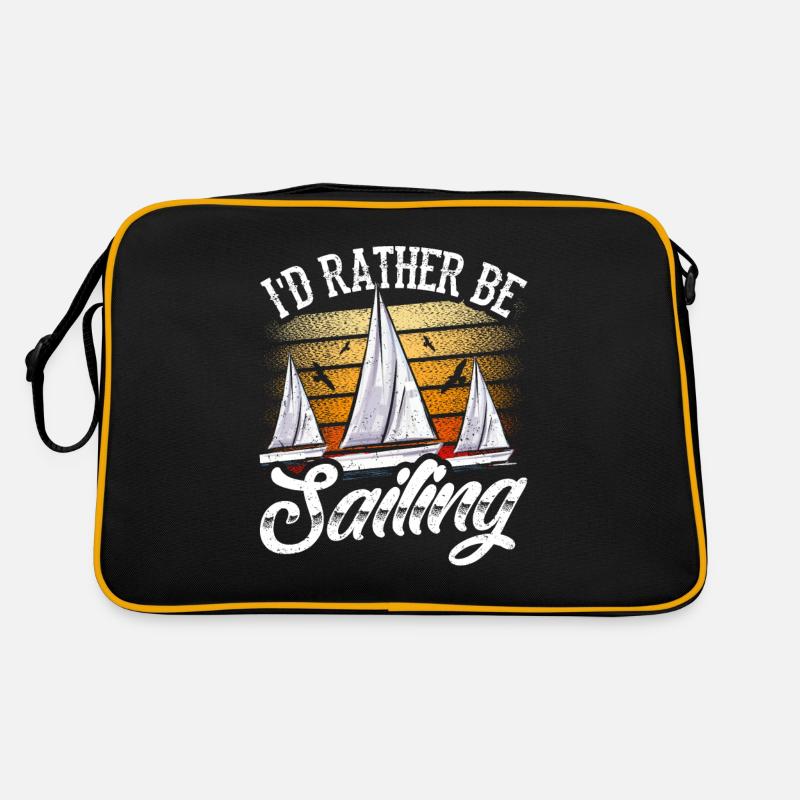I would rather sail sailboat captain Retro Bag
