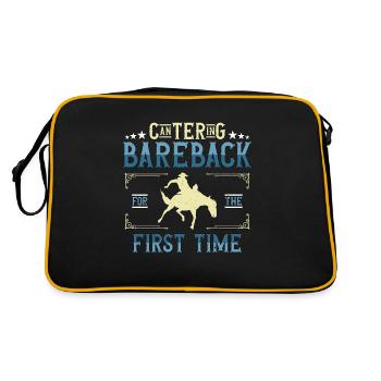 Bareback Riding Cantering Bareback For Rodeo Rider - Retro Tasche - Schwarz/Gold - Hinten