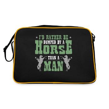 Bareback Riding I'd Rather Be Dumped By A Cowboy - Retro Tasche - Schwarz/Gold - Hinten