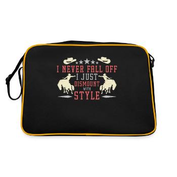 Bareback Riding I Never Fall Off I Western Riding - Retro Tasche - Schwarz/Gold - Hinten