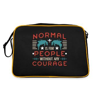 Bareback Riding Normal Is For People Without Rodeo - Retro Tasche - Schwarz/Gold - Hinten