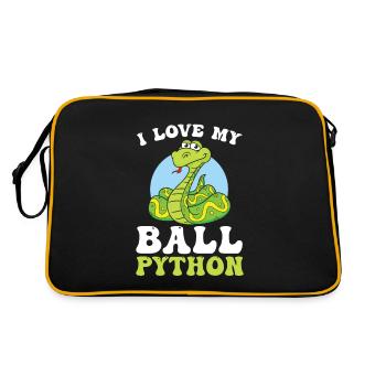 J’adore mon python boule pour tous les fans de serpents - Sac Retro - noir/or - Dos