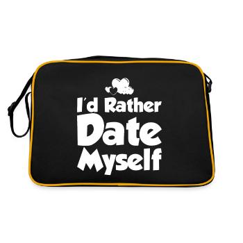 I'd Rather Date Myself - Retro Tasche - Schwarz/Gold - Hinten