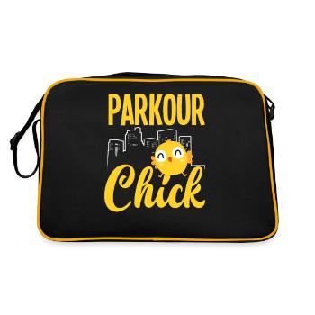 Drôle de Parkour Runner Freerunner Cadeau - Sac Retro - noir/or - Dos