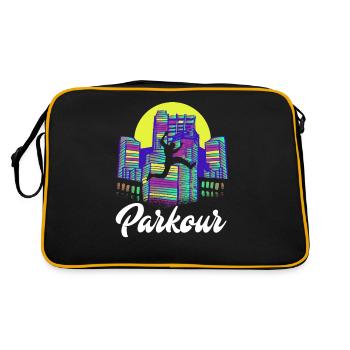Drôle de Parkour Runner Freerunner Cadeau - Sac Retro - noir/or - Dos