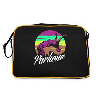 Drôle de Parkour Runner Freerunner Cadeau - Sac Retro - noir/or - Dos