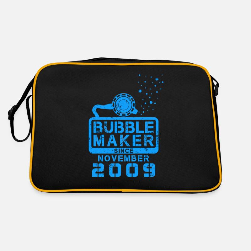 Taucher Geburtstag Bubblemaker seit November 2009 Retro Tasche