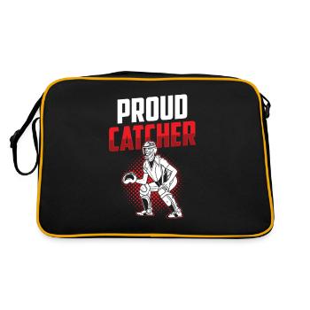 Proud Catcher Baseball Player Catcher Hobby - Retro Bag - black/gold - Back