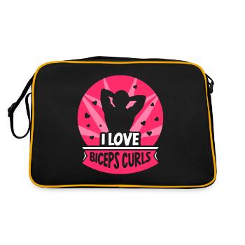 I love biceps curls muscles biceps sayings - Retro Bag - black/gold - Back