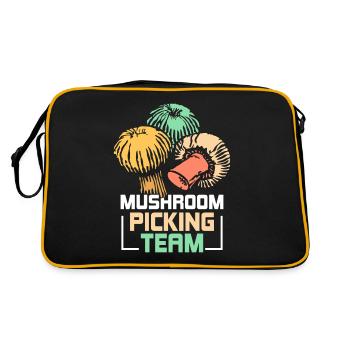 Pilzsammler Team Pilze Pilzesammler Pilzesammeln - Retro Tasche - Schwarz/Gold - Hinten