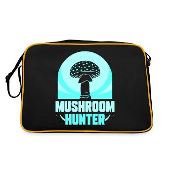 Pilzsucher Pilzesammeln Pilzsammler Pilzesammler - Retro Tasche - Schwarz/Gold - Hinten