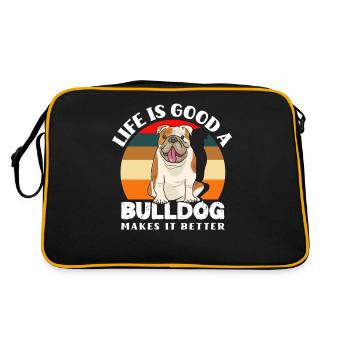 Bulldog Life Pet Owner Dog - Retro Bag - black/gold - Back
