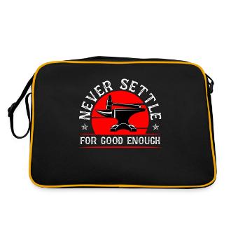 Forging Never Settle For Good Forger Blacksmiths - Retro Bag - black/gold - Back