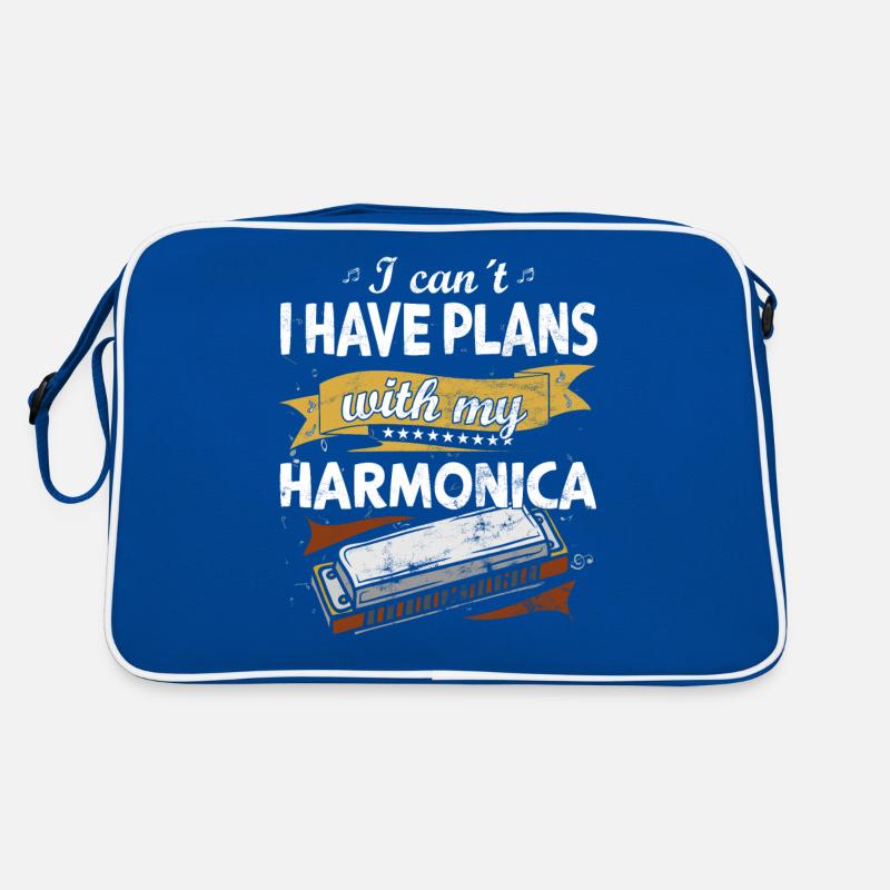 Funny vintage harmonica instrument Retro Bag