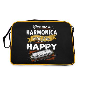 Drôle d’instrument d’harmonica vintage - Sac Retro - noir/or - Dos