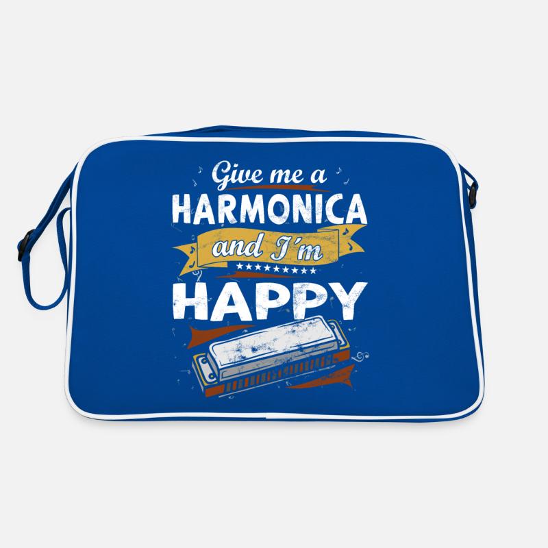 Funny vintage harmonica instrument Retro Bag