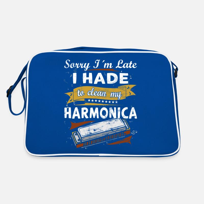 Funny vintage harmonica instrument Retro Bag