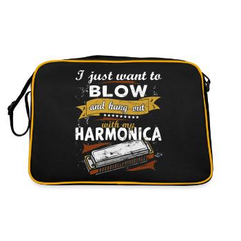 Drôle d’instrument d’harmonica vintage - Sac Retro - noir/or - Dos