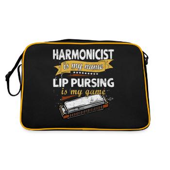 Drôle d’instrument d’harmonica vintage - Sac Retro - noir/or - Dos