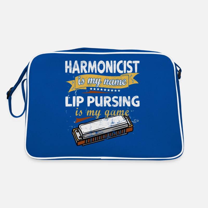 Funny vintage harmonica instrument Retro Bag