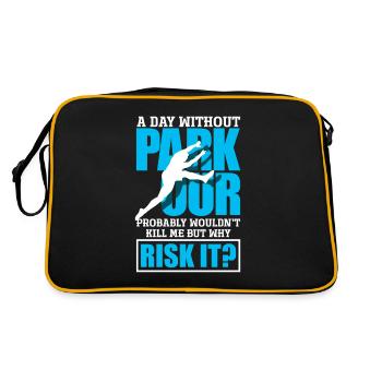 Drôle de Parkour Runner Freerunner Cadeau - Sac Retro - noir/or - Dos