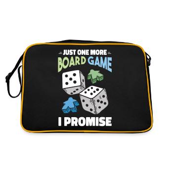 Funny Board Game Lover Cartoon - Retro Bag - black/gold - Back