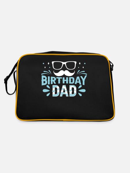 Geburtstag Papa Papi Vater Party - Retro Tasche - Schwarz/Gold - Hinten