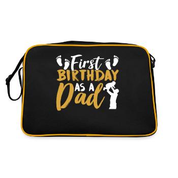 Premier anniversaire en tant que papa papa papa fête - Sac Retro - noir/or - Dos