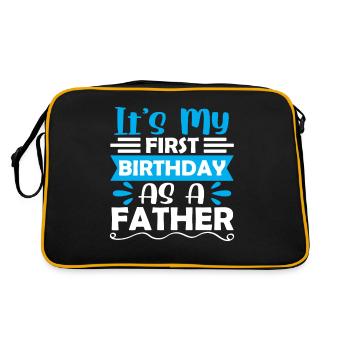 C’est mon premier anniversaire en tant que papa papa - Sac Retro - noir/or - Dos