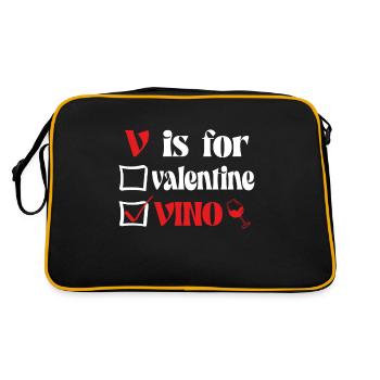 V is for valentine vino wine - Retro Bag - black/gold - Back