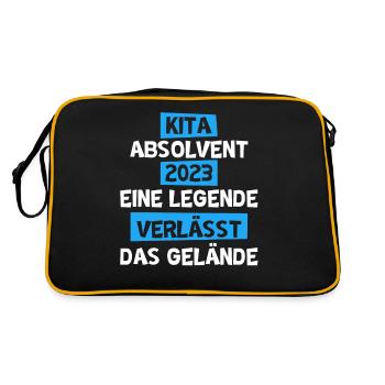 Kita Absolvent 2023 Kita Abgänger - Retro Tasche - Schwarz/Gold - Hinten