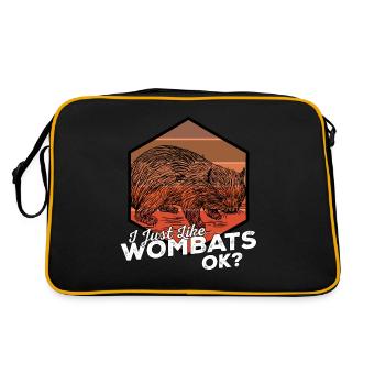Wombat Wombats Plumbeutler Cadeau - Sac Retro - noir/or - Dos