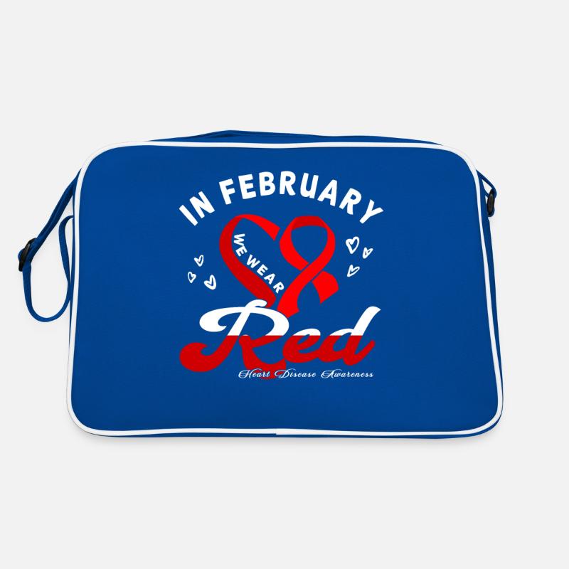 Februar Red Ribbon Herzkrankheit Retro Tasche