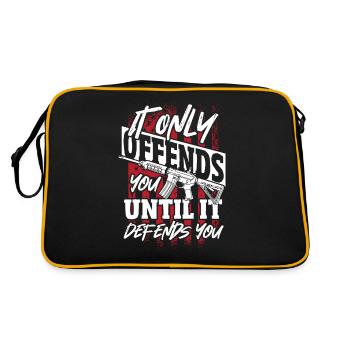 It Only Offends You til It Defends U 2nd Amendment - Retro Bag - black/gold - Back