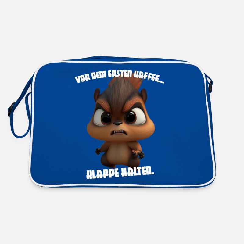 süßes Eichhörnchen mit Spruch Kaffee Retro Tasche