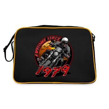 Awesome since 1979, biker's birthday - Retro Bag - black/gold - Back