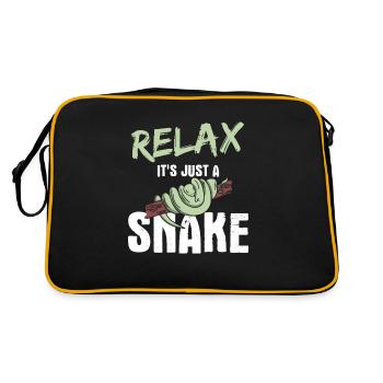 Reptilien Für Fans Von Schlangen - Retro Tasche - Schwarz/Gold - Hinten