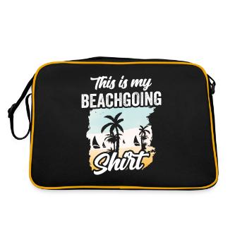 Das Ist Mein Strand Shirt Beach Strandurlaub - Retro Tasche - Schwarz/Gold - Hinten