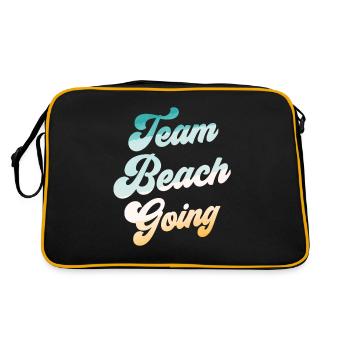 Team Beachgoing Strandurlaub Strand Strandgänger - Retro Tasche - Schwarz/Gold - Hinten