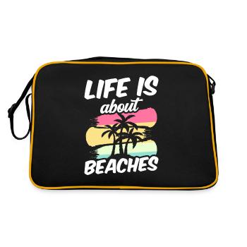 La vie se compose de plages vacances plage plage - Sac Retro - noir/or - Dos
