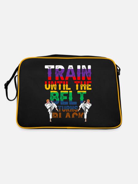 Train until the belt turns black MMA Gur - Retro Bag - black/gold - Back