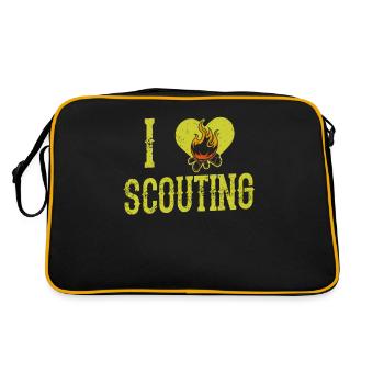 J’aime la famille scoute du camp scout - Sac Retro - noir/or - Dos